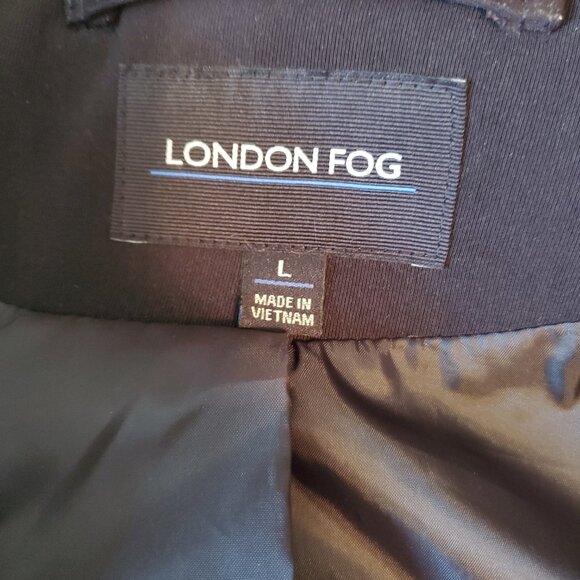 London Fog Black Trench Coat - Large - Picture 5 of 8